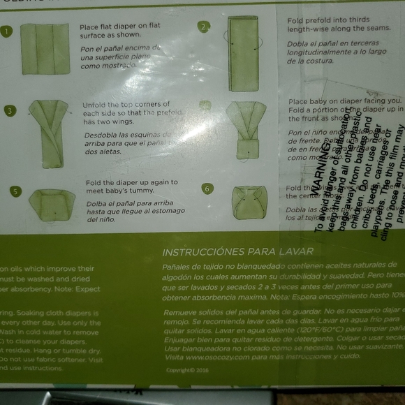 OSoCozy 100% Organic Cotton Cloth Diapers - Picture 3 of 4